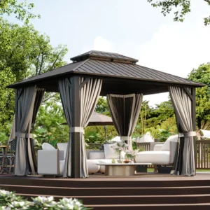 Hardtop Gazebo with Galvanized Steel Roof & Metal Frame